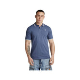G Star Golfer Dunda Slim Stripe Polo S/S Avio Blue